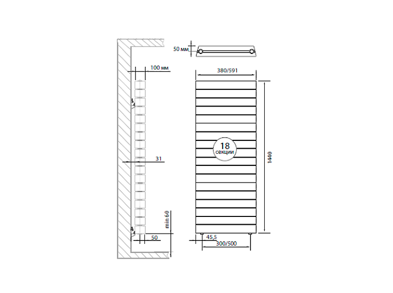 Радиатор Royal Thermo PianoForte Tower Silver Satin - 18 секц., изображение 3