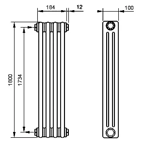 Радиатор Zehnder Charleston 3180 - 4 секц., изображение 3