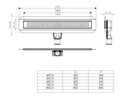 Душевой лоток Timo Basic Steel BSPG-80 S50Rb с решеткой 80 см, изображение 7