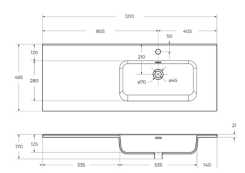 Мебельная раковина BelBagno BB1200ETL-R 120 см , изображение 5