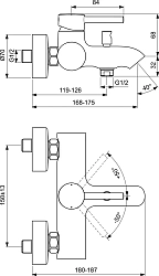 Фото Смеситель Ideal Standard Ceraline BC199XG для ванны с душем, черный матовый