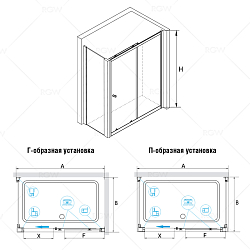 Фото Душевой уголок RGW Classic CL-45 (CL-12 + Z-050-1) 120х70