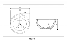 Раковина Abber Bequem AC2101MB 45 см , изображение 5