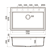 Мойка кухонная Omoikiri Daisen 77-SA бежевый , изображение 3