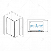 Душевой уголок RGW Leipzig LE-41B (LE-12B + Z-050-2B) 190х100 , изображение 5