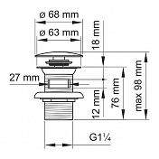 Донный клапан Wasserkraft A073 для раковины , изображение 2