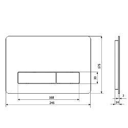 Фото Кнопка смыва KK-POL Vitrum Metal Slim 350/PSM/005-00-00 нержавеющая сталь