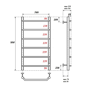 Полотенцесушитель электрический Point Виктория П6 80х50 хром , изображение 3