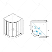 Душевой уголок RGW Hotel HO-512 (HO-51 + 2Z-42) 130х130 см , изображение 4