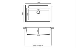 Мойка кухонная Polygran ARGO-760 хлопок №331 , изображение 2