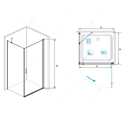 Фото Душевой уголок RGW Leipzig LE-34 (LE-03 + Z-14) 90х80 см