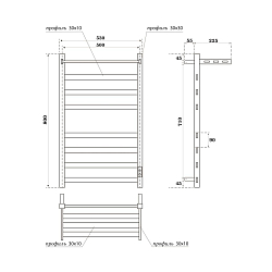 Фото Полотенцесушитель электрический Point Меркурий П7 50x80 с полкой, черный