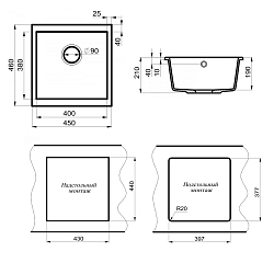 Фото Мойка кухонная Point Бату 45 PN3008B черная