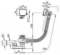Слив-перелив для ванны Ravak X01438 с заполнением переливом II , изображение 3