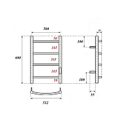 Полотенцесушитель электрический Point Афина П4 50x60 белый , изображение 3