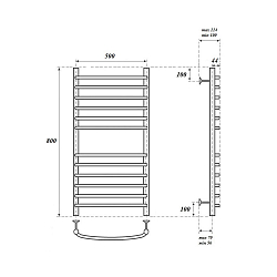 Фото Полотенцесушитель электрический Point Альфа П12 80х50 хром