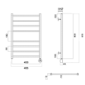 Полотенцесушитель электрический Domoterm Куба П8 40х80 R хром , изображение 3