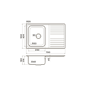 Мойка кухонная Omoikiri Sagami 79-IN нержавеющая сталь , изображение 6