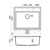 Мойка кухонная Omoikiri Daisen 60-SA бежевый , изображение 2