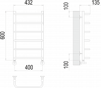 Полотенцесушитель водяной Terminus Стандарт П6 40х60 , изображение 3