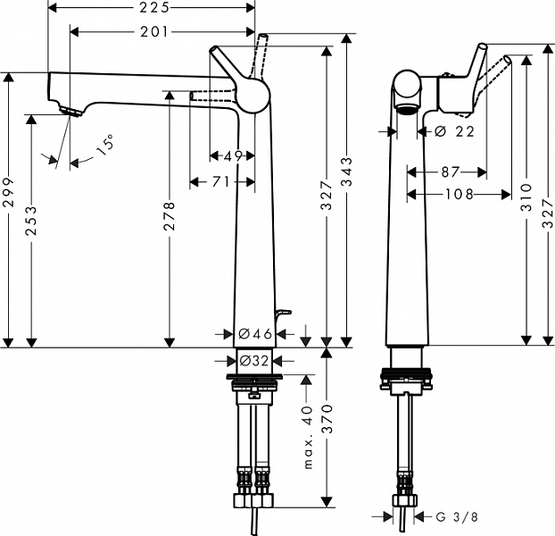 Смеситель Hansgrohe Talis S 72115000 для раковины , изображение 2