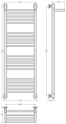 Фото Полотенцесушитель водяной Сунержа Богема+ с 1 полкой 120х40 без покрытия