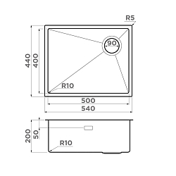Фото Мойка кухонная Omoikiri Taki 54-U/IF-GB Side SF графит