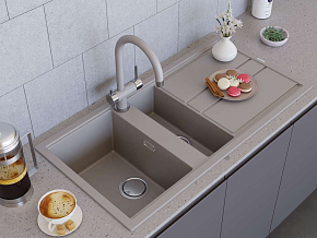 Фото Мойка кухонная Omoikiri Kitagawa 100-2-GR leningrad grey