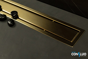 Фото Душевой лоток Pestan Confluo Premium Gold Line 650 с решеткой