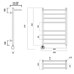Фото Полотенцесушитель электрический Domoterm Медея 50x80 L с полкой