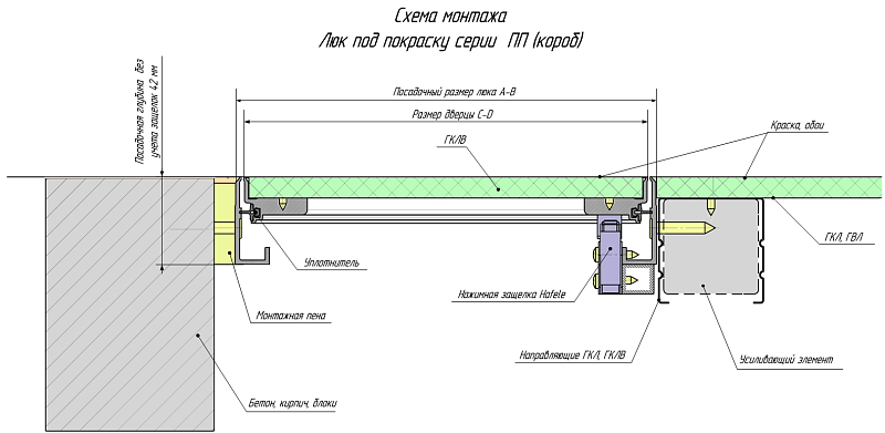 Ревизионный люк Lyuker ПП 40x60, настенный , изображение 7