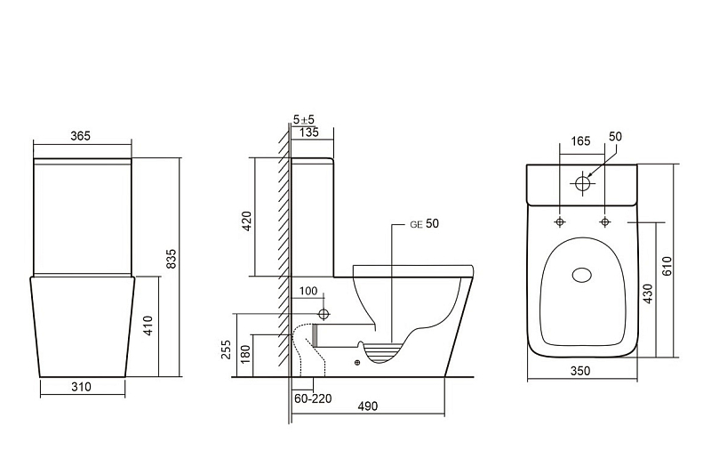 Унитаз-компакт Abber Rechteck AC1210TMB , изображение 9
