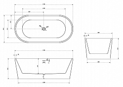 Акриловая ванна Abber AB9209MB 170х80 матовая , изображение 6