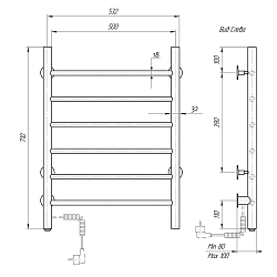 Фото Полотенцесушитель электрический Domoterm Аврора П6 50x70 L