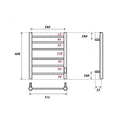 Полотенцесушитель электрический Point Аврора П6 50x60 графит премиум , изображение 3