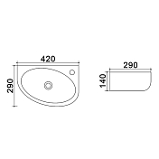 Раковина Azario AZ4519 R 40 см , изображение 2