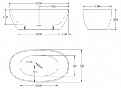 Акриловая ванна BelBagno BB81-1500-W0 150х75 , изображение 4