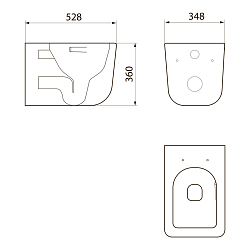 Фото Комплект Point Меркурий PN48313WC (унитаз с инсталляцией, сиденье с микролифтом, клавиша Венера, установка в стену, белый/хром)