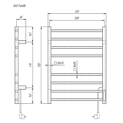 Фото Полотенцесушитель электрический Domoterm Квадро П8 50x70
