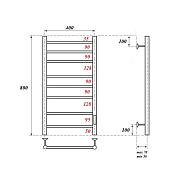 Полотенцесушитель электрический Point Аврора П8 80х40 хром , изображение 3