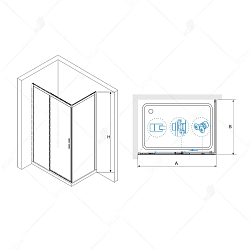 Фото Душевой уголок RGW Leipzig LE-41B (LE-12B + Z-050-2B) 130х90