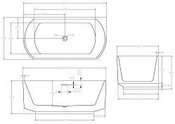 Акриловая ванна Abber AB9488-1.5 150x75 , изображение 6