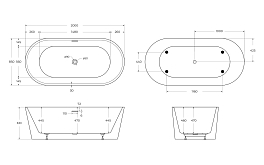 Акриловая ванна BelBagno BB416-2000-850 200x85 , изображение 5