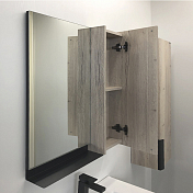 Зеркало-шкаф Comforty Бонн 75 графит/дуб дымчатый , изображение 5