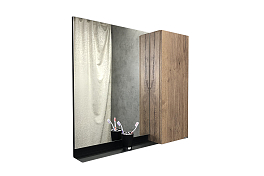 Зеркало-шкаф Comforty Кёльн 90 дуб темный , изображение 1