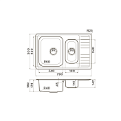Мойка кухонная Omoikiri Sagami 79-2-IN нержавеющая сталь , изображение 5