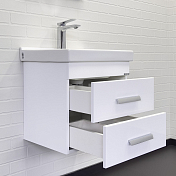 Тумба с раковиной Comforty Никосия 50П белый глянец , изображение 6