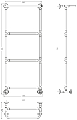 Полотенцесушитель водяной Сунержа Ренессанс 1386 126x50 без покрытия , изображение 5