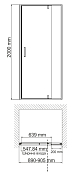 Душевая дверь в нишу Wasserkraft Aisch 55P04 80 см , изображение 2