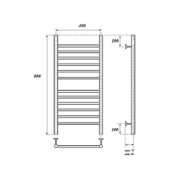 Фото Полотенцесушитель электрический Point Аврора П12 80х40 хром